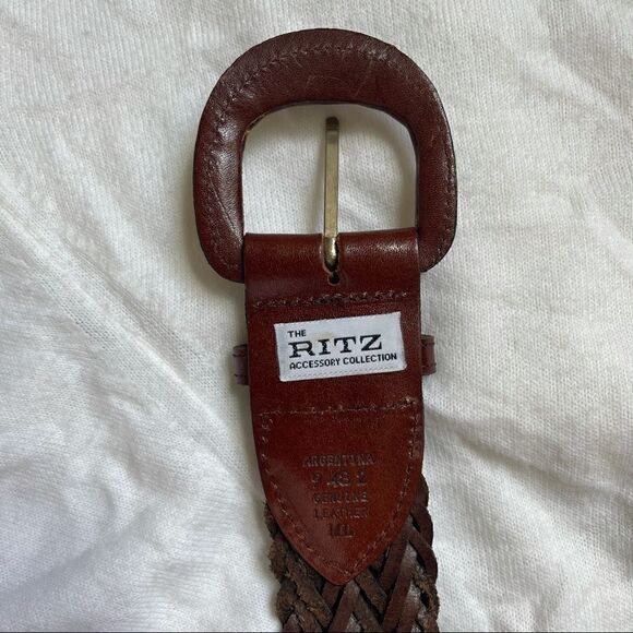 Vintage Brown Leather Braided Western Belt - Picture 8 of 8